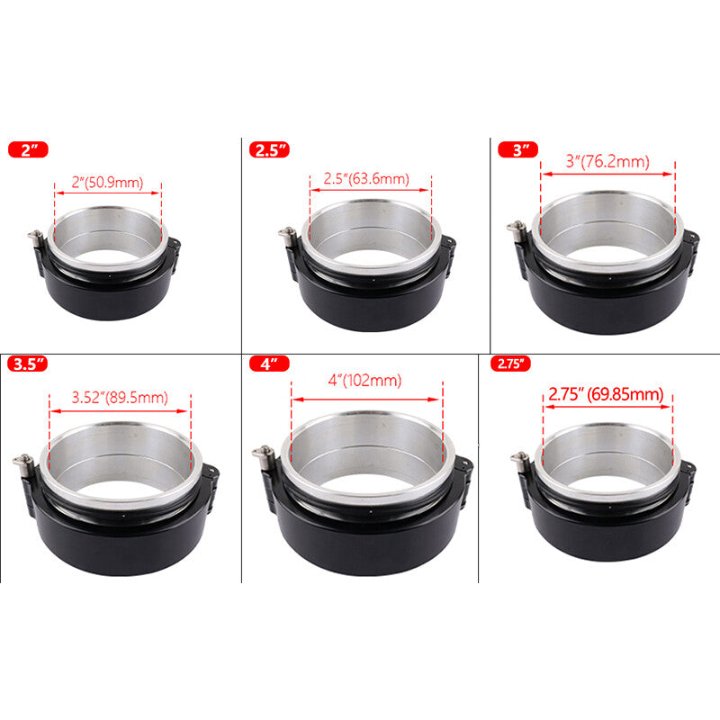2.75 70mm Aluminum Quick Release V-Band Clamp for Intake Intercooler Pipe Blue