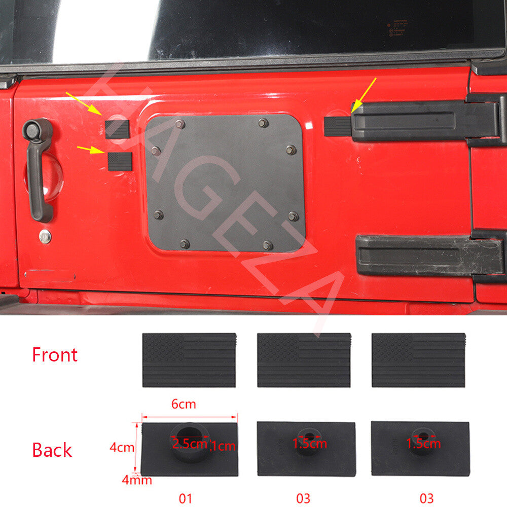 for Jeep for Wrangler JK 2007-2017 Black Tailgate Rubber Plug Dust Plugs Decor Cover