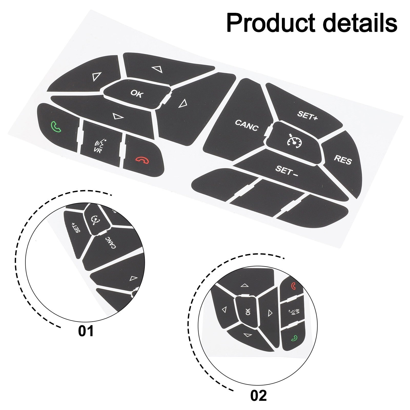 2016-2022 for Dodge Charger Steering Wheel Button Repair Decal/Sticker Sticker
