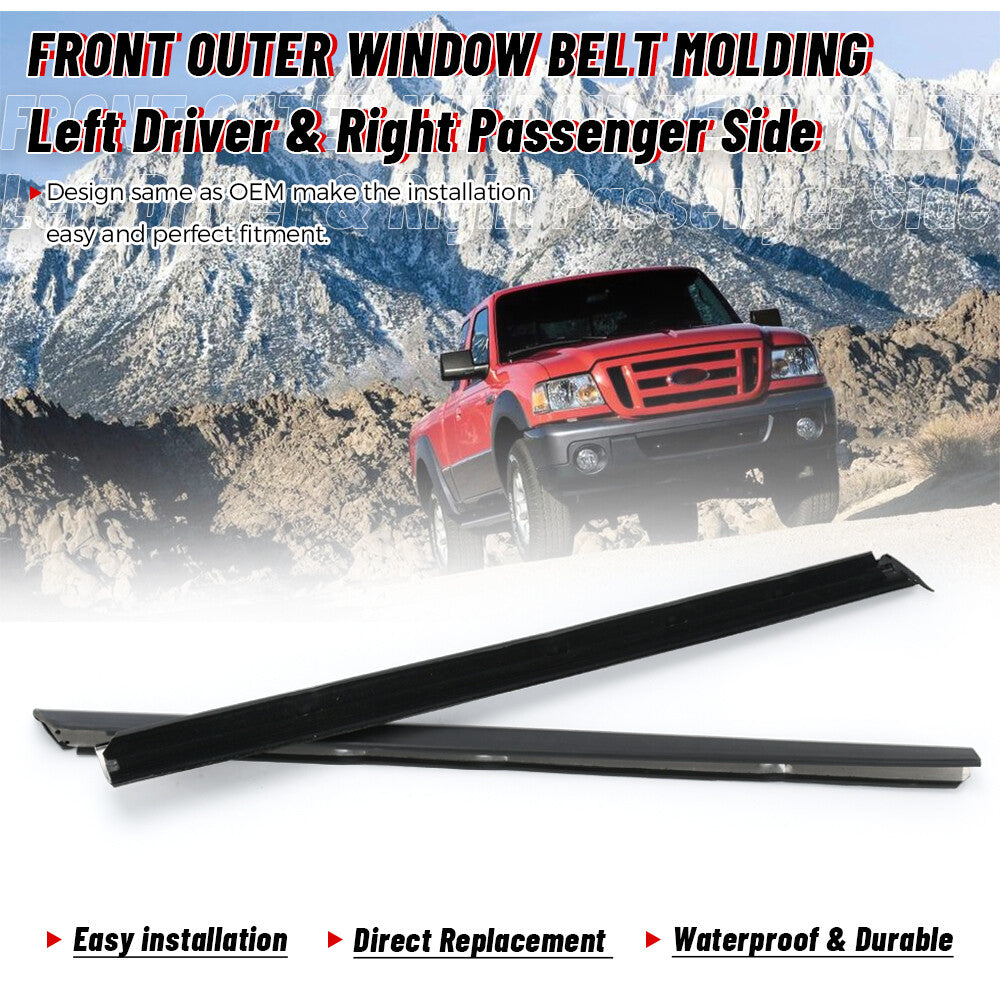 Front Left + Right Door Outer Window Weatherstrip For Ranger 6L5Z1021453AA