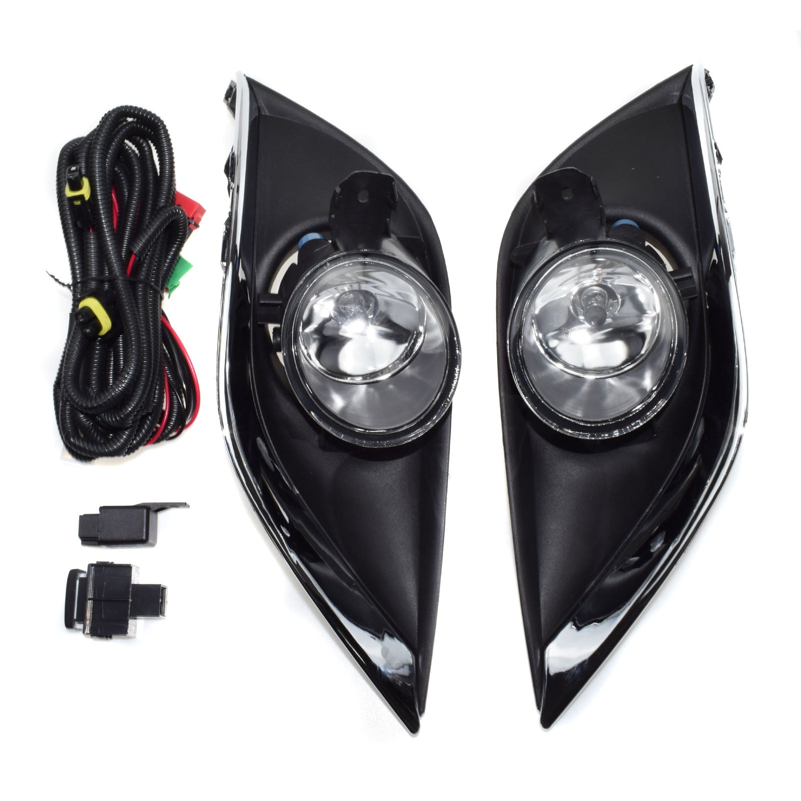 622576W80A Clear Lens Fog Lights w/Bezel Wiring Switch Relay for Nissan Versa