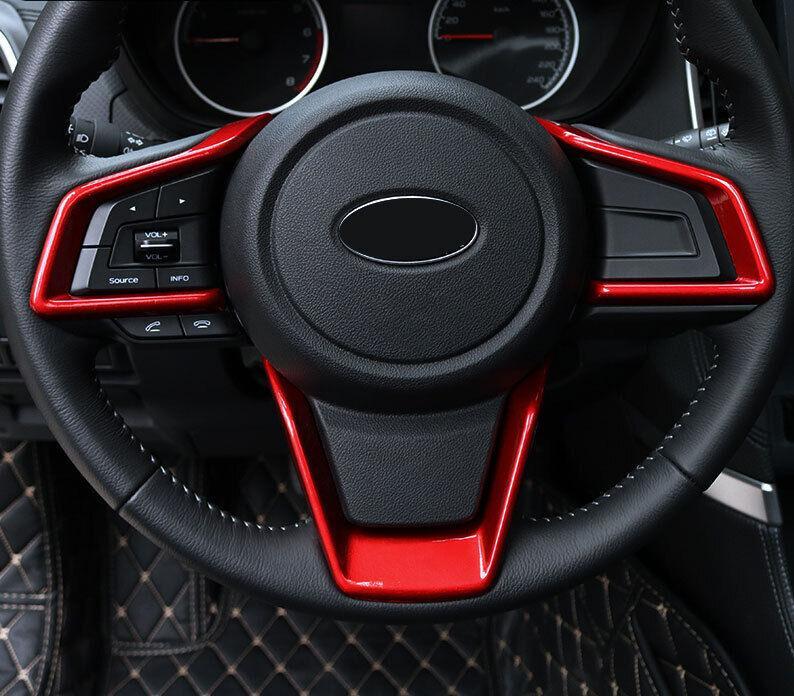 Fit for Subaru Crosstrek 2019-2023 Bright Red Steering Wheel Switch Cover Trim