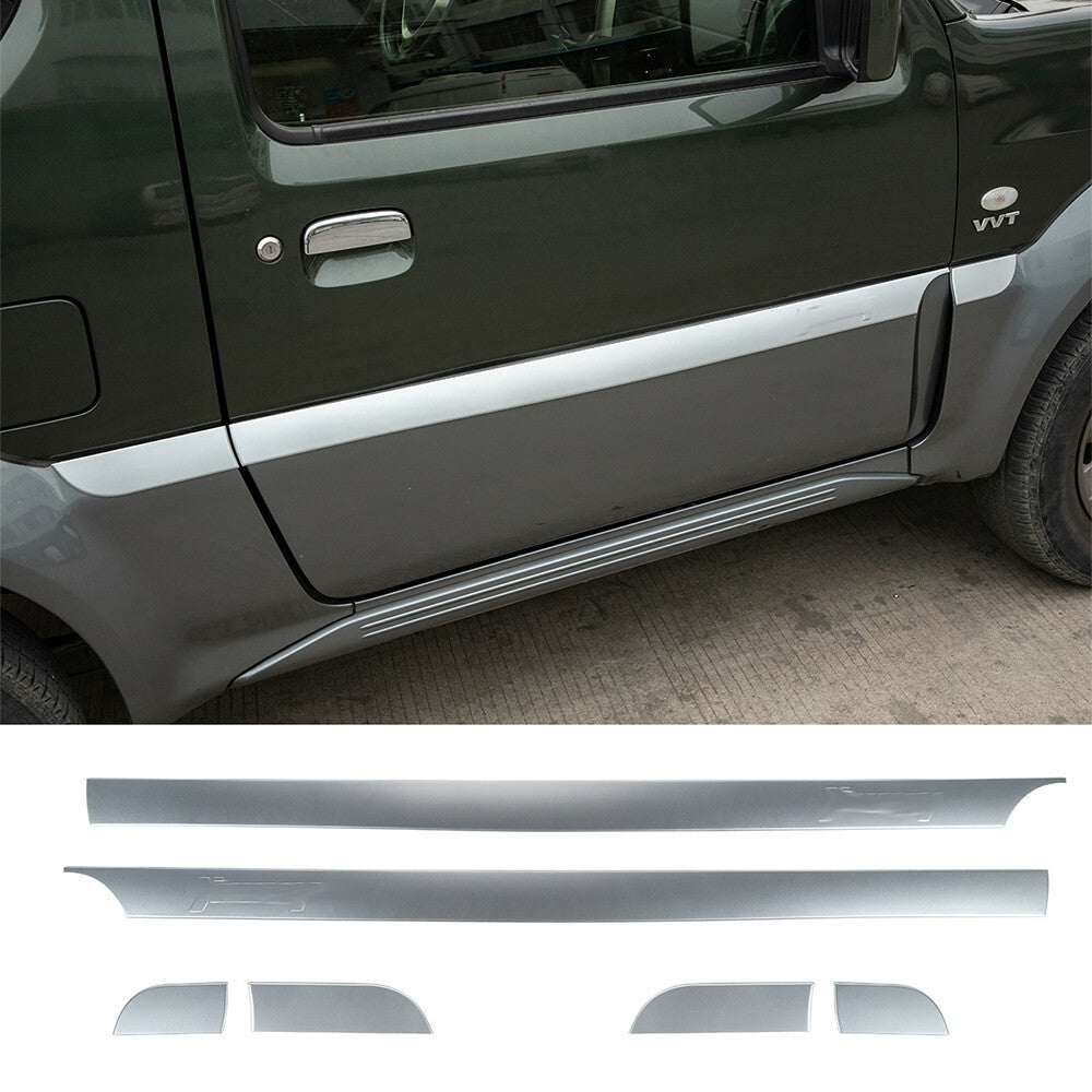 6PCS Silver ABS Side Door Body Molding Trim Cover Fit for Suzuki for Jimny 2007-2017