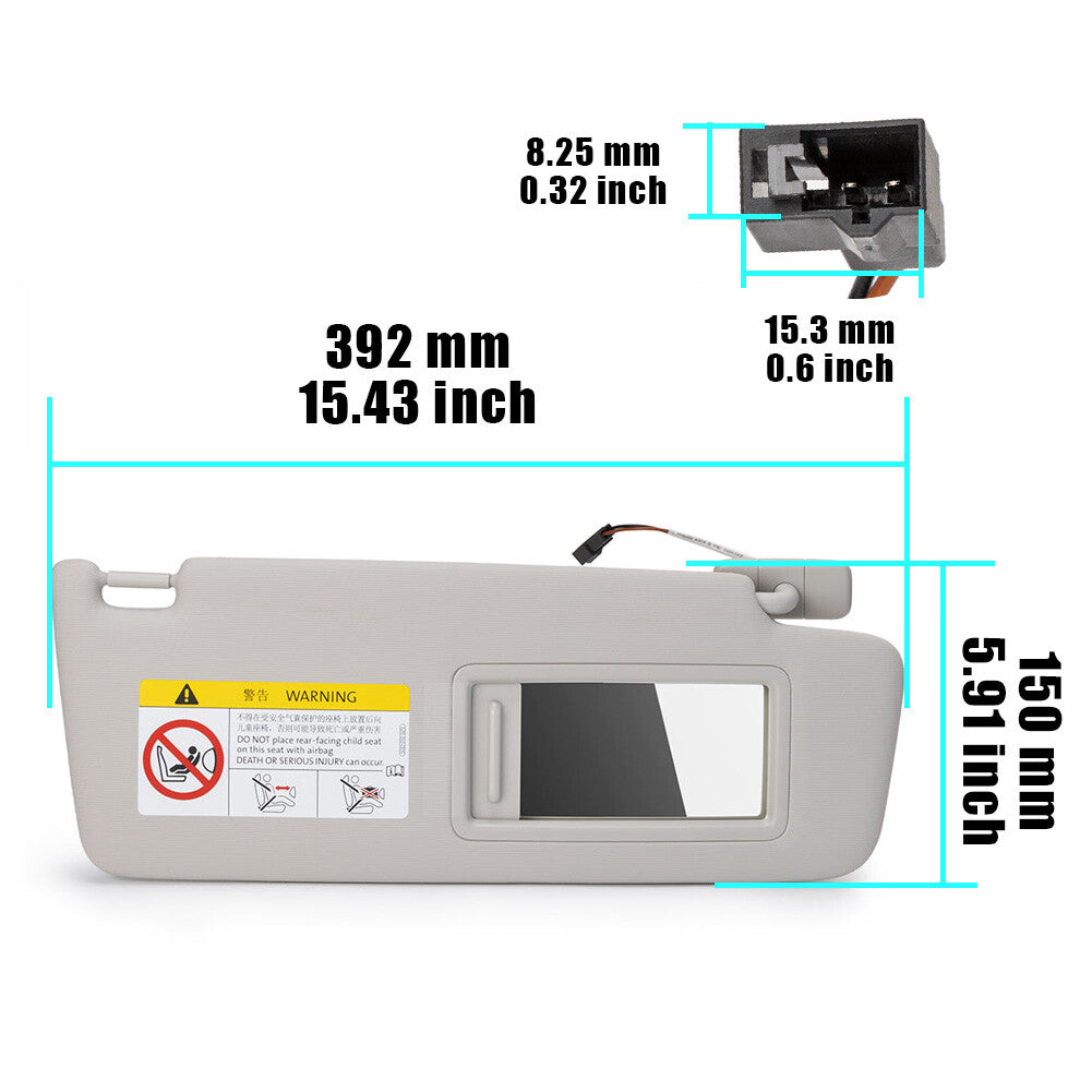 1PC for VW for Golf for Jetta MK7 T-Cross for Passat B8 CC Right Sun Visor Makeup Mirror