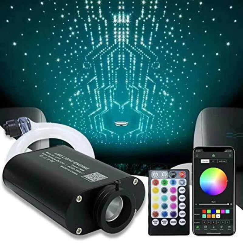 Car 12v RGBW LED Fiber Optic Star Ceiling Light 300pc0.75MM2M APP Ambient lamp