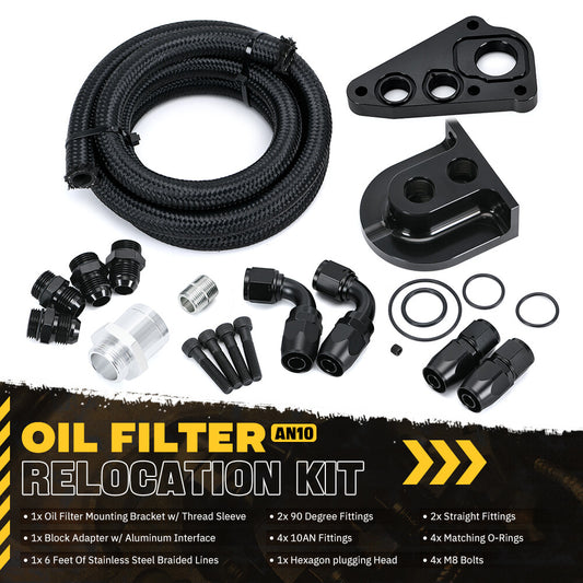 Oil Filter Relocation Kit For 4.6L5.4L for Ford V8 96-10 for Mustang Grand Marquis / GT
