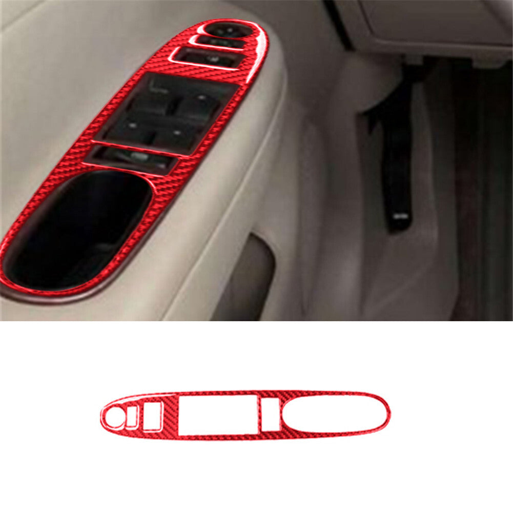 Red Carbon Fiber Window Button Trim Cover for Chevrolet COBALT 2005-2010 Type A
