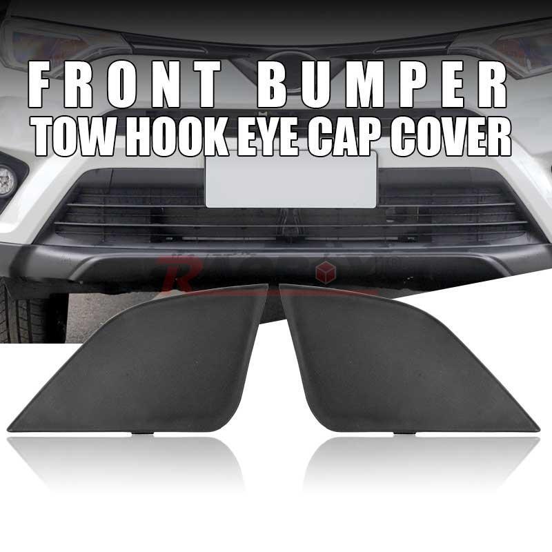 Front Bumper Tow Hook Eye Cover Cap Fits for Toyota RAV4 2016~2018 Left Right