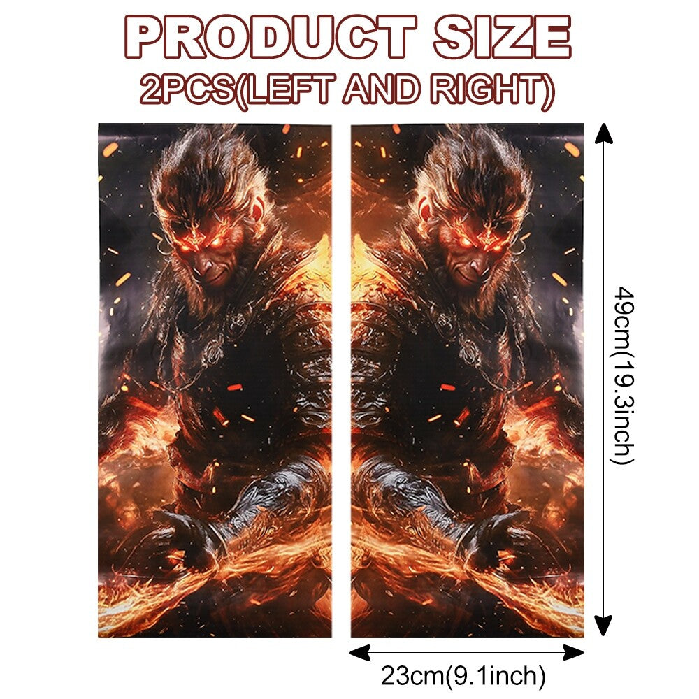 1019.7inch 2pcs Car Center Pillar Monkey Sticker Wukong Decor Decals Vinyls