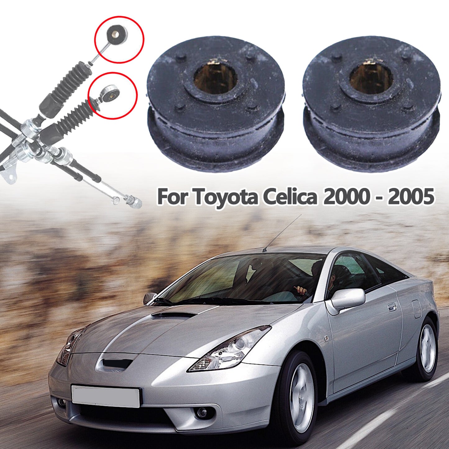 2X Gearbox Shift Linkage End MT Control Cable Bush for Toyota Celica 2000 - 2005