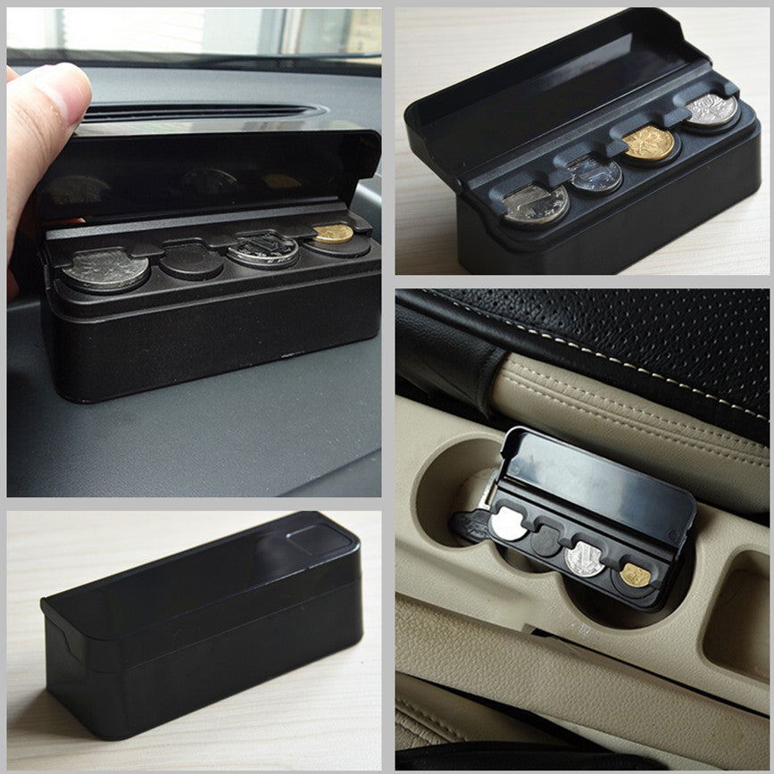 Auro Coins Storage Box Piggy bank Organizer Change Holder Dash Container Black