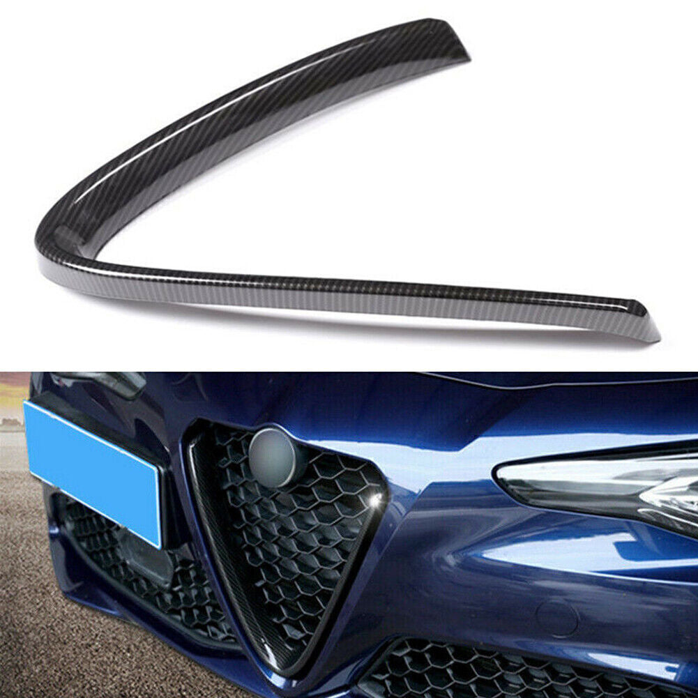 Carbon Fiber Front V Shape Front Grille Cover Fit for Alfa Romeo for Stelvio 2017-22
