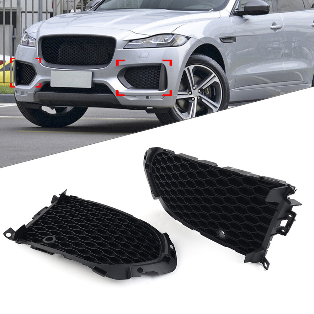 Closed Mesh Front Bumper Fog Light Lamp Grill With PDC for Jaguar F-Pace 2016-20