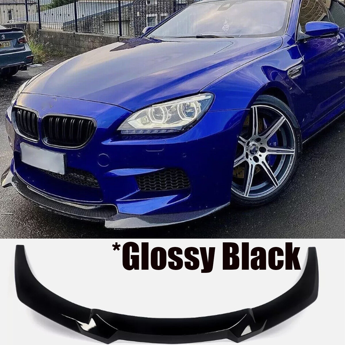 Front Bumper Lip for BMW 6 Series F06 F12 F13 M Sport 12-18 Gloss Black Painted