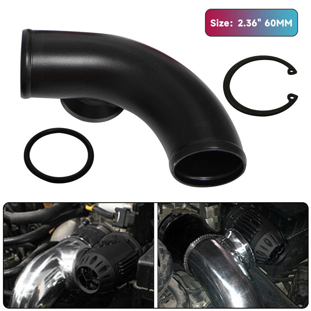 90degree 2.36 60mm SSQV SQV Blow Off Valve Adapter BOV Turbo Aluminum Pipe BK