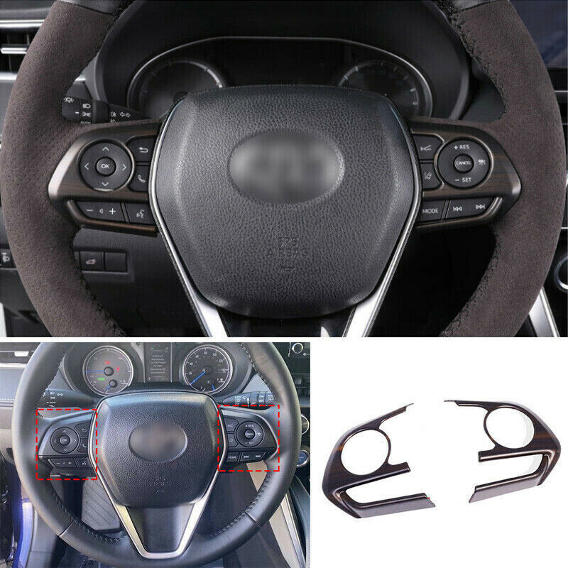 Wood Grain Steering Wheel Button Frame Cover Trim 3pc for Toyota Venza 2021-2023