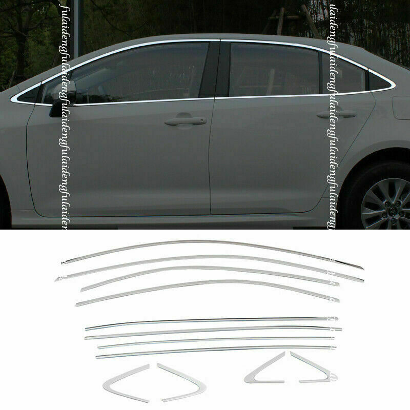 for Toyota for Corolla Sedan 2019-2023 Chrome Door Window Frame Molding Trim Strips