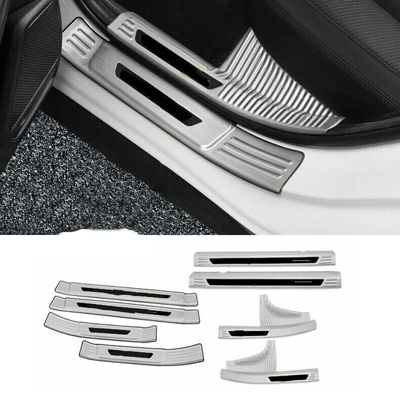 for Hyundai Sonata 20-23 Silver Steel Door Sill Cover Scuff Plate Guard Cover 8x