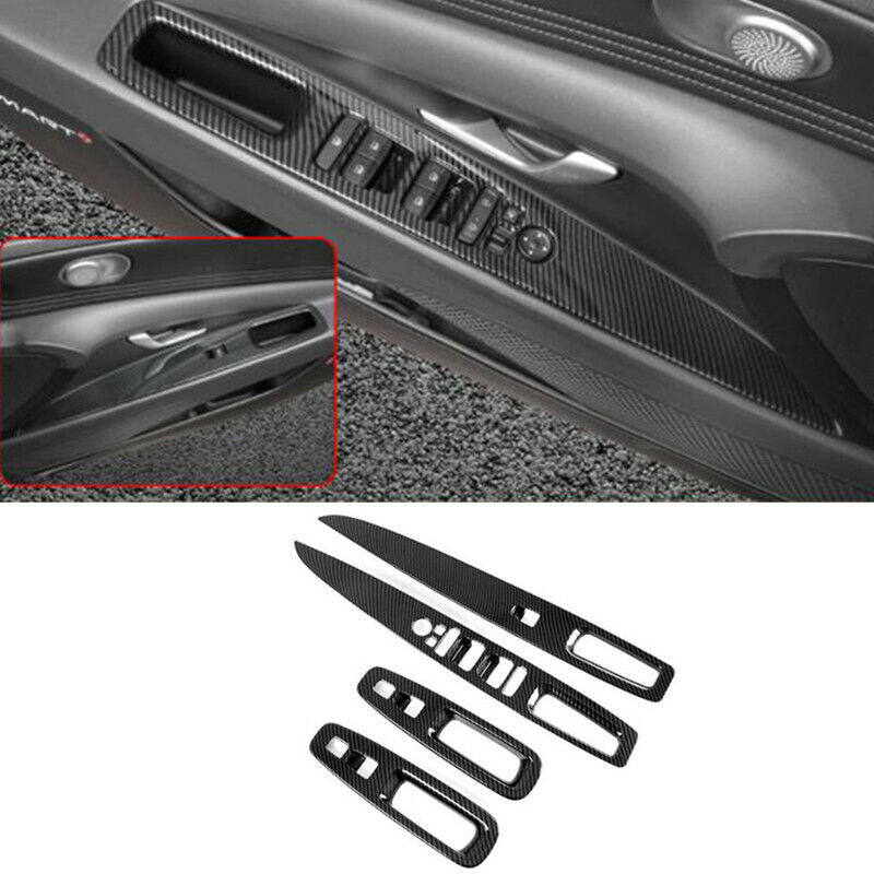 Carbon Fiber Window Lift Switch Panel Cover Trim for Hyundai for Elantra 2021 2022