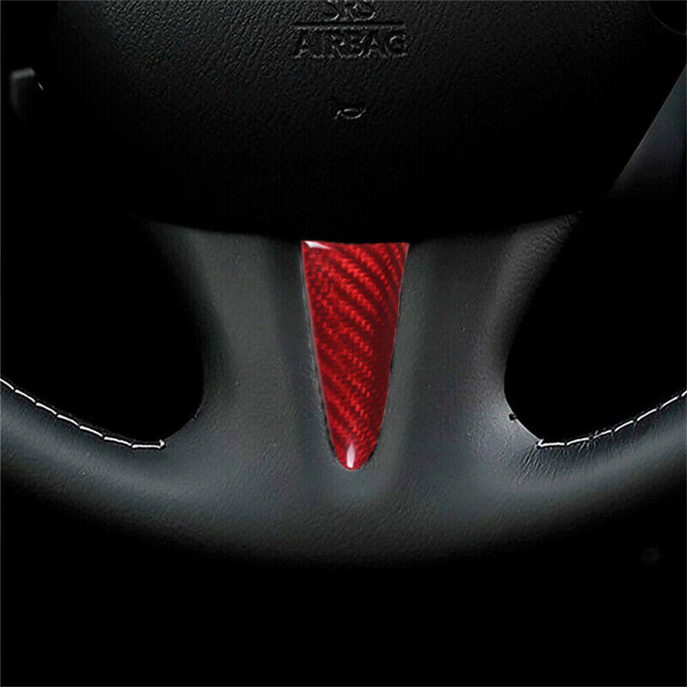 for Infiniti Q50 Q60 2014-2017 Red Carbon Fiber Steering Wheel Center Panel Trim