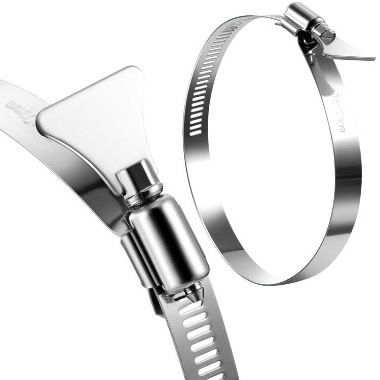 5-inch 84-108mm hose clamp, 304 stainless steel adjustable hose clamp with thumb screw.