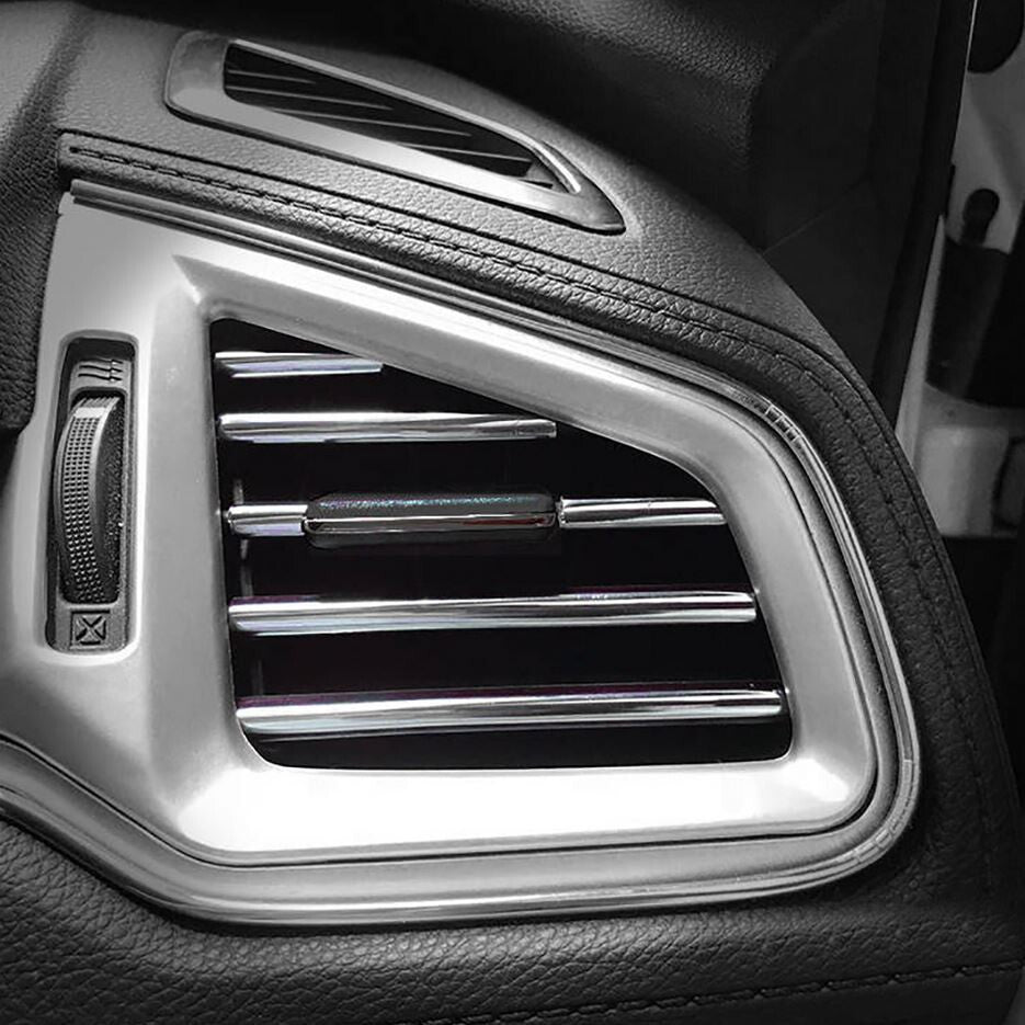 10-Piece Car Air Conditioner Socket Decorative Molded Trim Strips in Silver for Honda