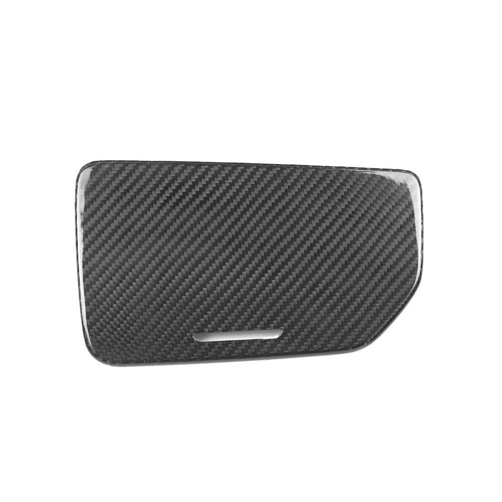 Car cup holder cover with genuine carbon fiber trim for Corvette C8 (20-23)