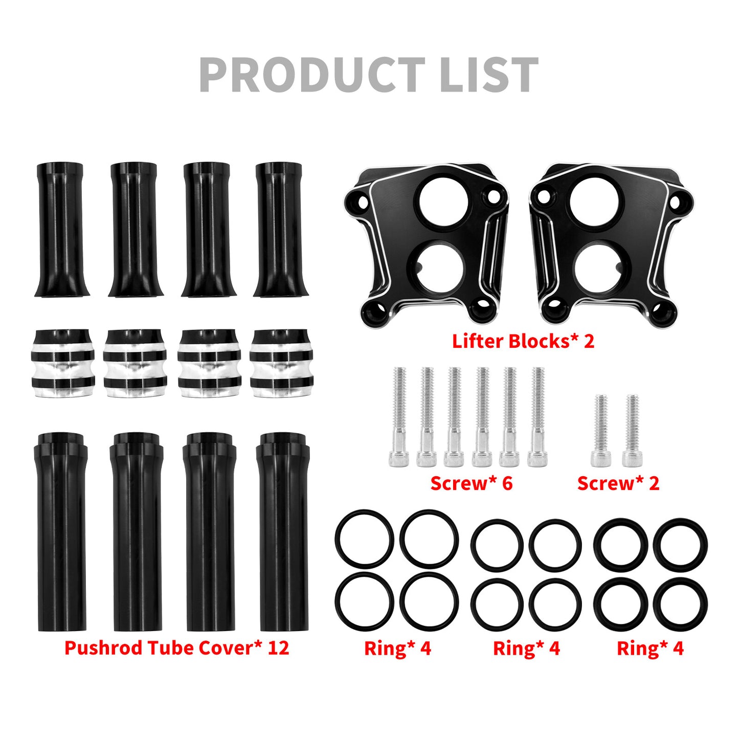 CNC Engine Pushrod Tube Lifter Tappet Block Cover for Harley Touring Twin Cam