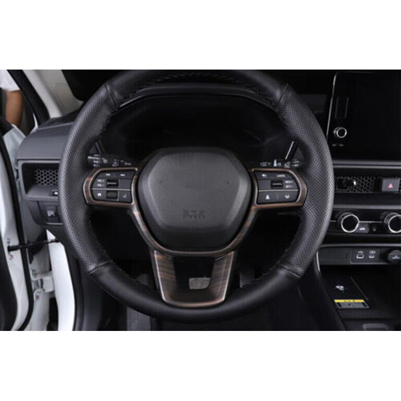 for Honda CR-V 2023-2024 Wood Grain Car Steering Wheel Frame Trim Decor Cover