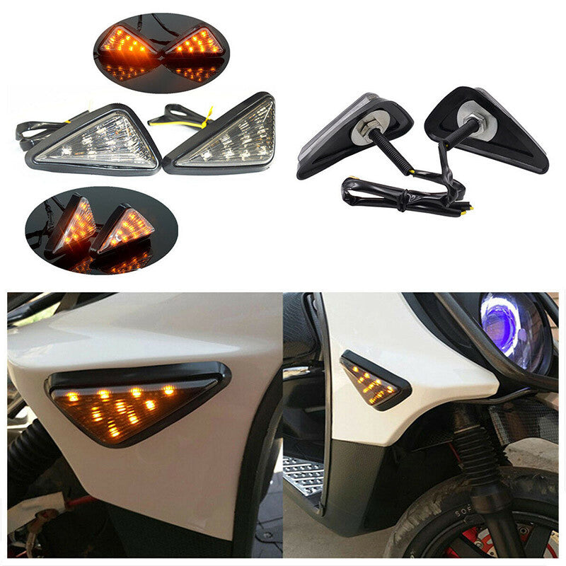2X Smoke Motorcycle Flush Mount Turn Signal LED Light Indicator for Honda for Suzuki