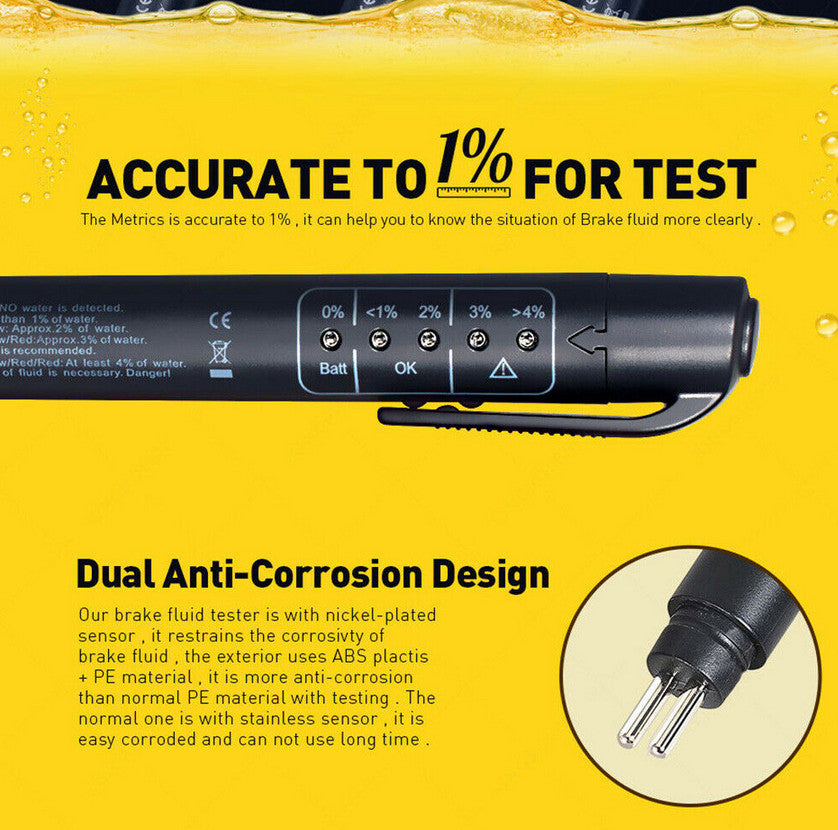 for BMW Car Brake Fluid Tester Diagnostic Tool 5 LED Pen - Oil Quality Test