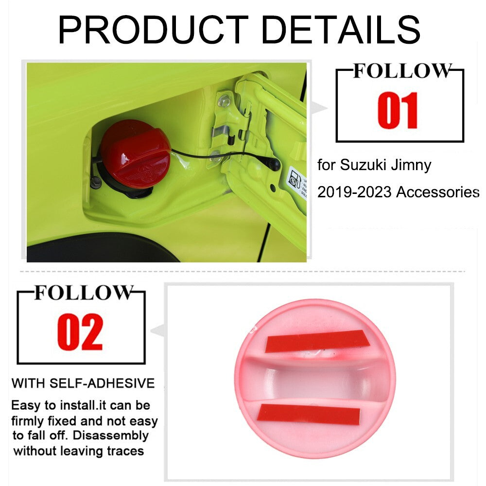 Red Inner Fuel Filler Cover Door Gas Tank Cap Trim for Suzuki for Jimny 2019-2023