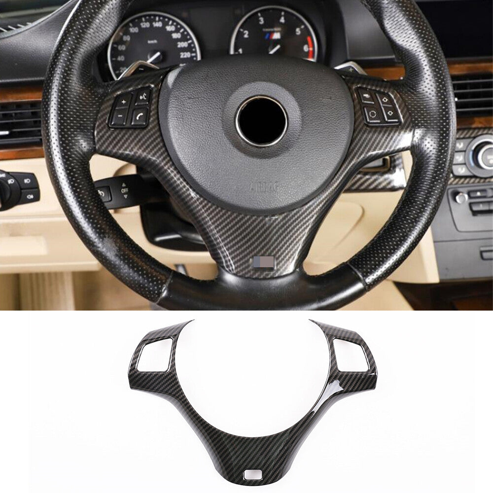 Carbon Fiber ABS Steering Wheel Panel Cover for BMW 3 Series E90 E92 E93 2005-12