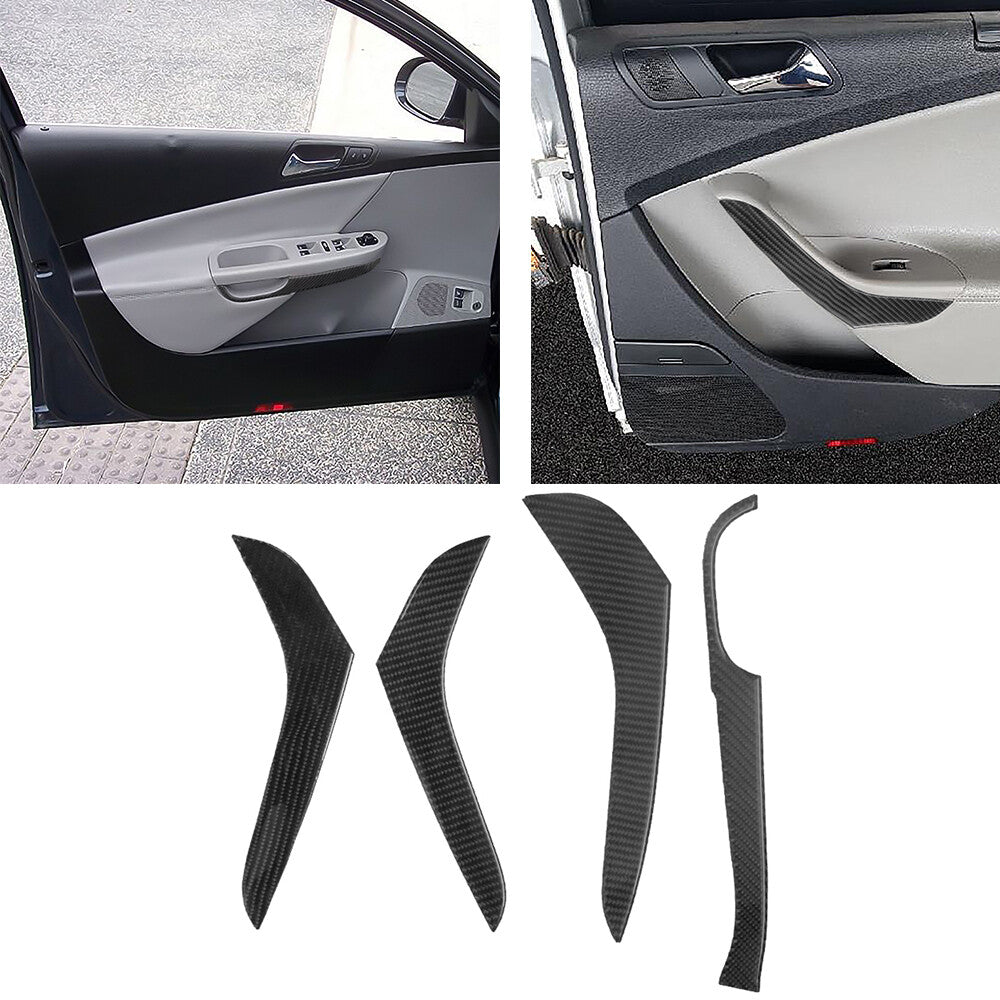 Carbon Fiber 4 Door Handle Interior Stripe Sticker Trim for VW for Passat 2006-2010