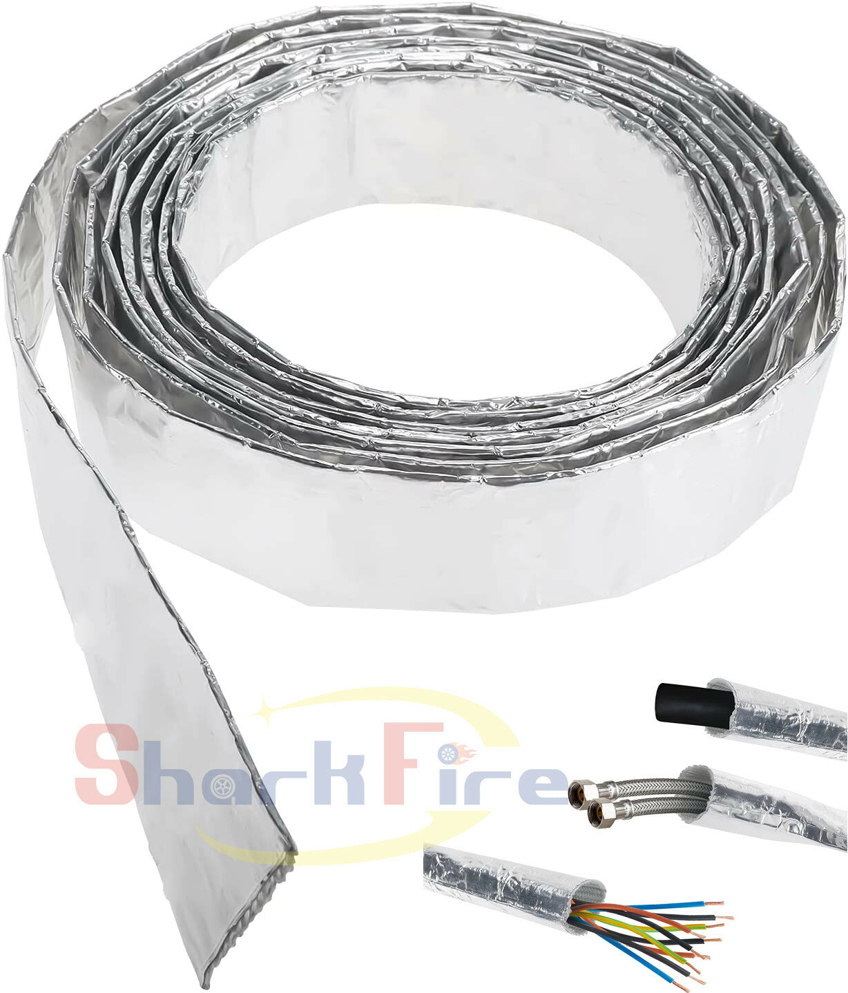 3/4-inch ID x 10-foot adjustable heat shield spark plug wire roller for thermal protection