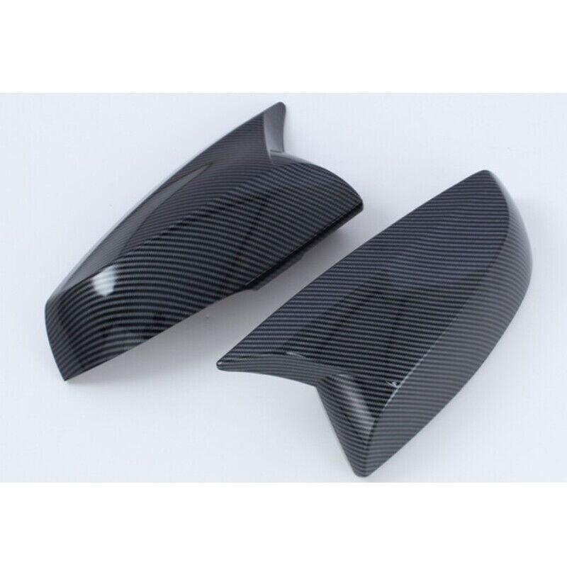 2P Carbon Fiber Look OX Horn Rear View Mirror Cover Trim for Toyota for Sienna 21-24