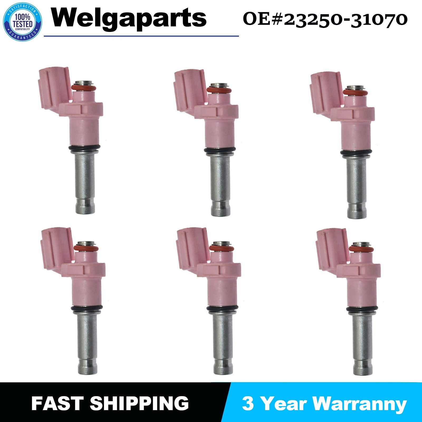 New Set of 6 23250-31070 for LEXUS GS350 GS450H IS300 IS350 RC300 Fuel Injectors
