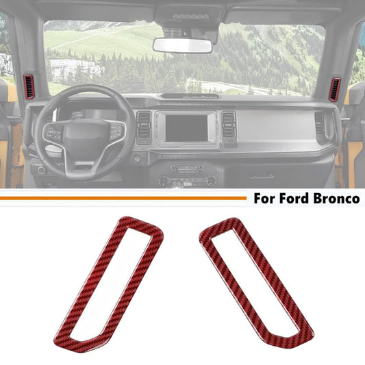 for Ford for Mustang 21-24 Red Carbon Front A-Support Ventilation Cover Trim Accessory