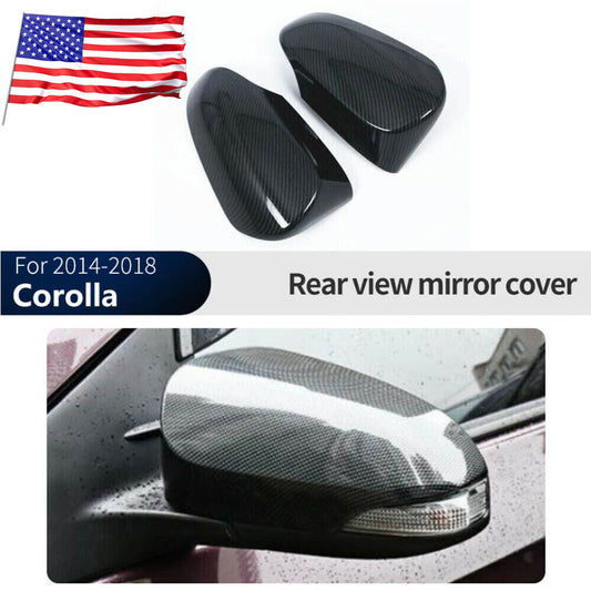 Rearview Side Mirror Cover Trim Carbon Fiber for Toyota for Corolla 14-18 /CHR 18-22