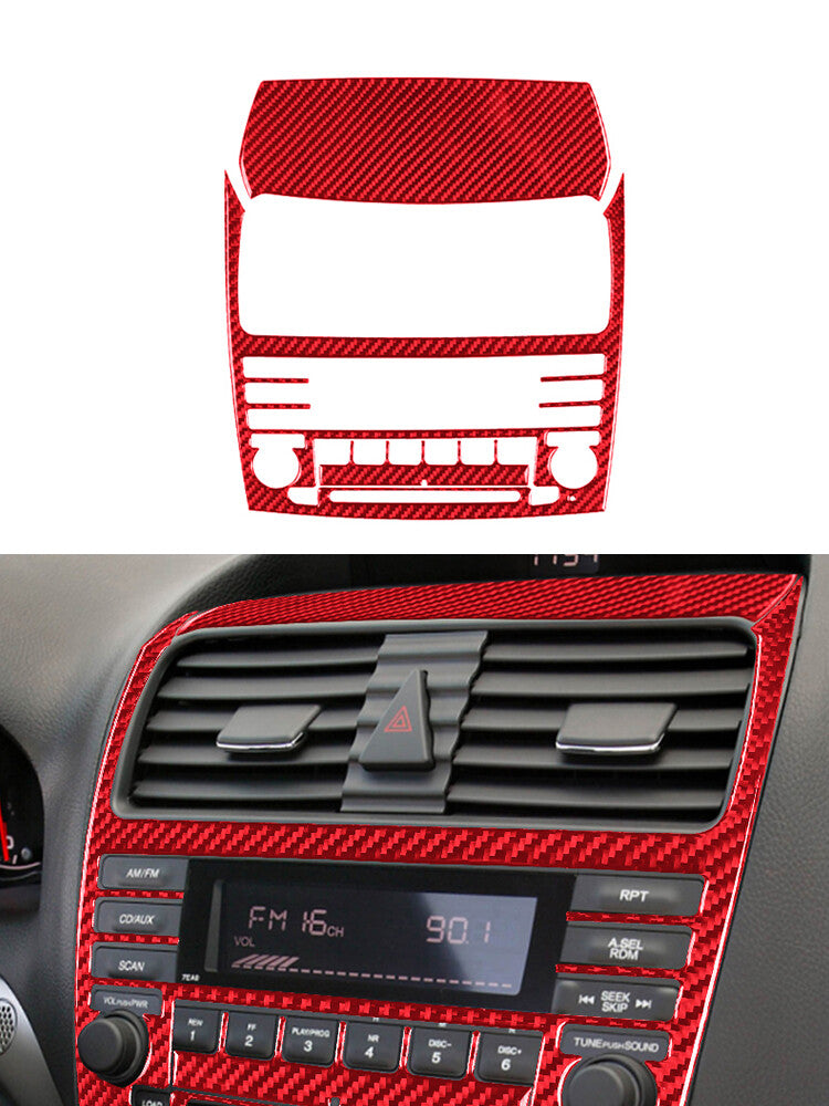 Central Control Frame Trim Cover Carbon Fiber Interior for Acura TSX 2003-08 Red