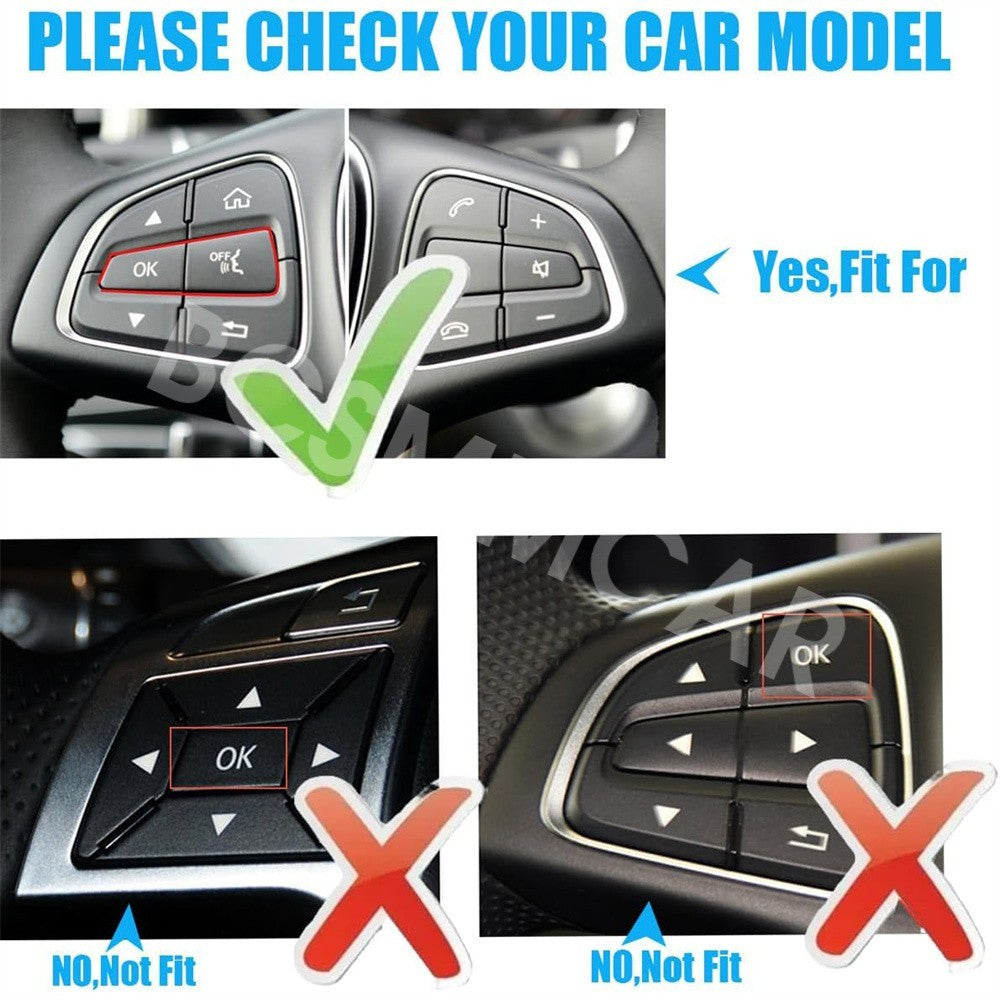 Car Steering Wheel Button Sticker Covers Protector Fit For Clase A 2016-2018