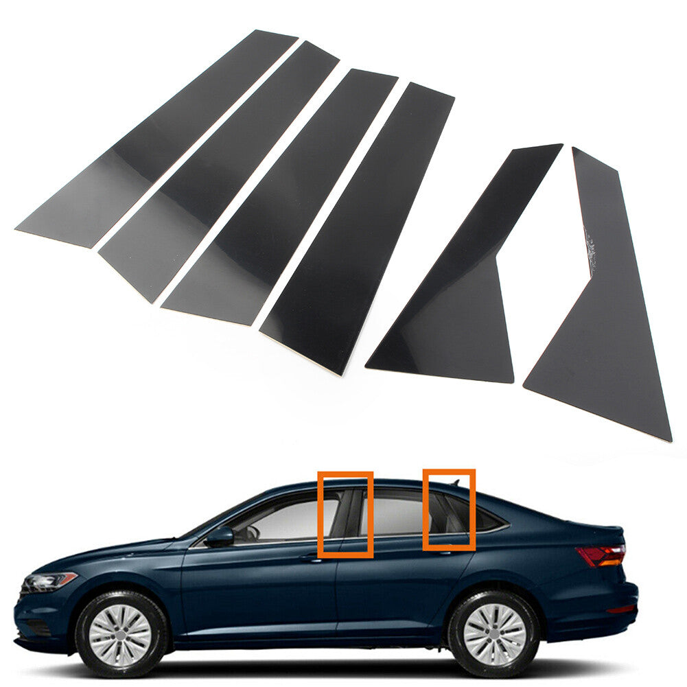 6x Door Trim Pillar Posts Piano Cover Black for VW for Jetta 2019-2021 2020