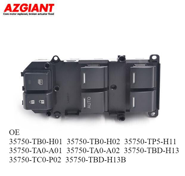 35750-TB0-H01 MASTER WINDOW SWITCH DRIVER SIDE SWITCH for Honda Accord 8th EX LX