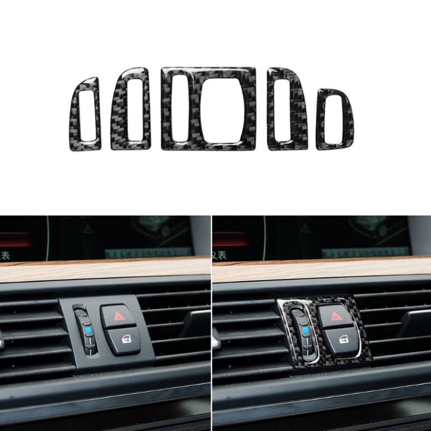 Carbon Fiber Interior Cover Trim Fit for BMW 5 Series F10 2011-17