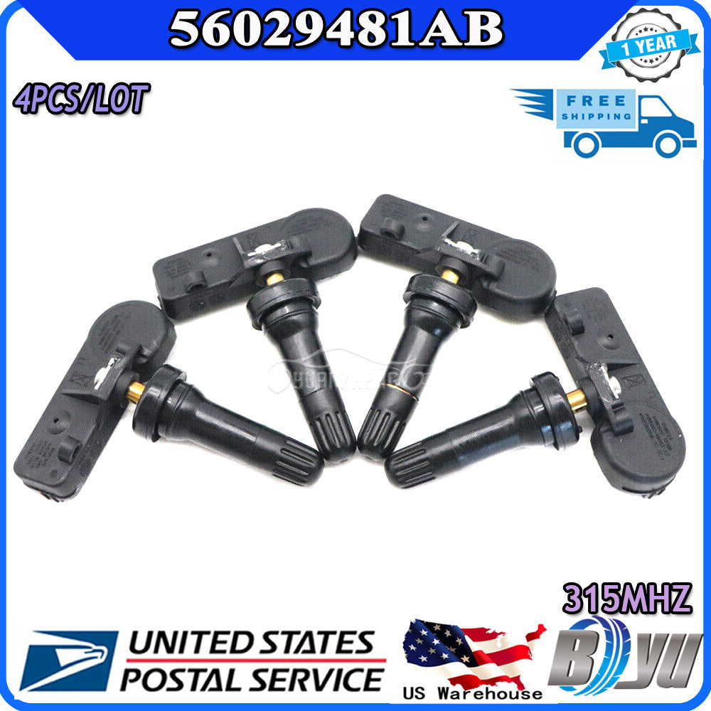 4 new 433MHz tire pressure monitoring sensors (model 56029481AB) for Dodge for Ram for Jeep .