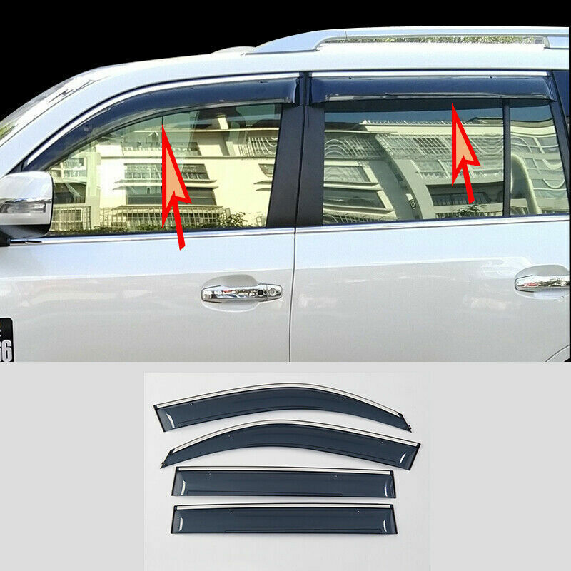 for LEXUS LX570 2016-2021 Window Visors Sun Rain Guard Deflector W/Chrome Trim