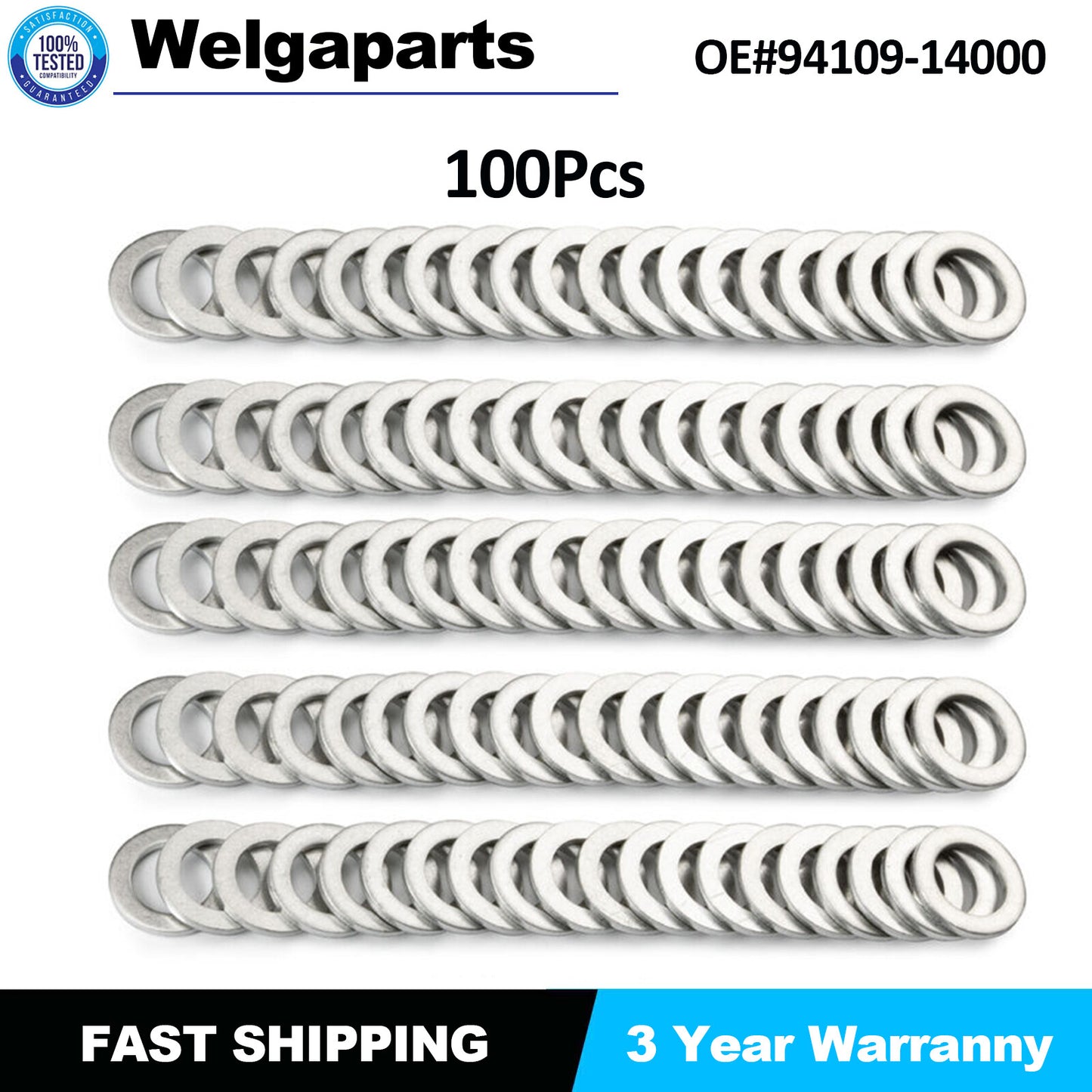 100x 14MM TRANSMISSION OIL DRAIN PLUG CRUSH WASHERS 94109-14000 for HONDA / for ACURA