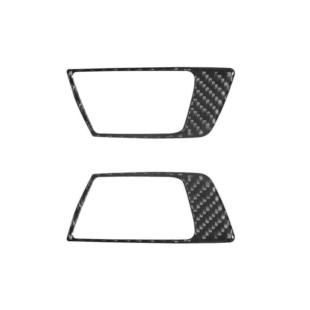 2pcs Carbon Fiber Front Door Pull Frame Cover Trim for Ford Fiesta 2011-2015