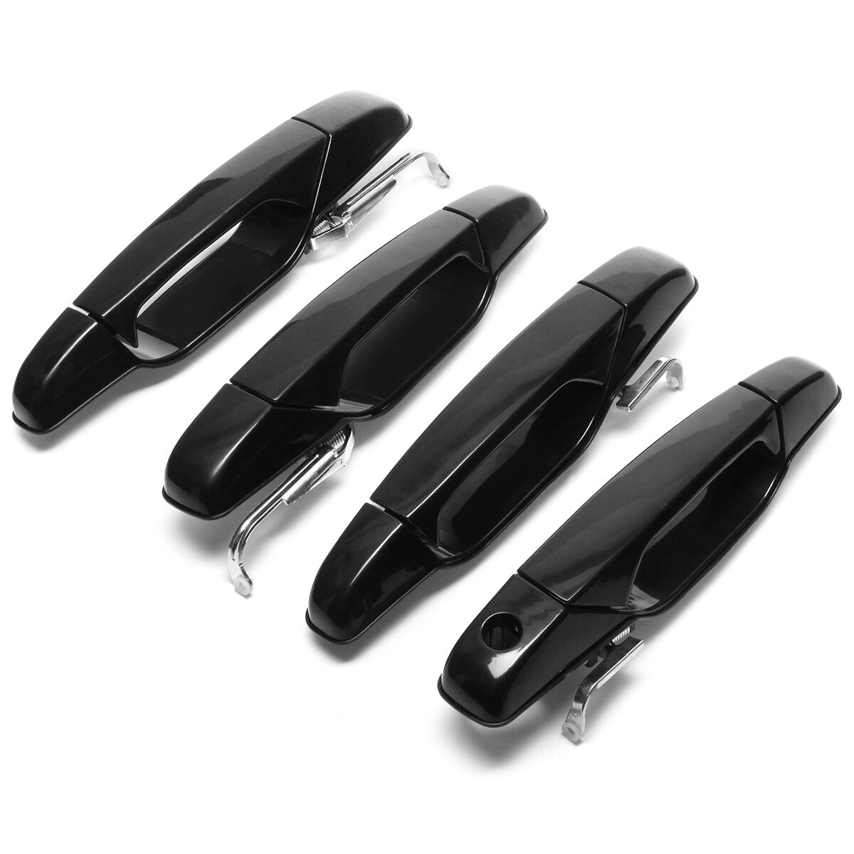 4Pc Door Handle Gloss Black For 2007-2014 for Chevy Tahoe Silverado for GMC for Yukon for Sierra