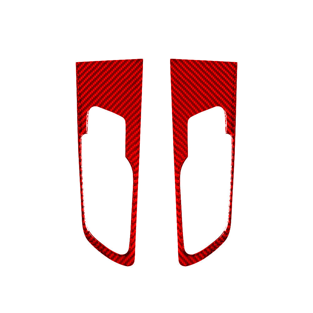 2X Red Carbon Fiber Rear Door Handle Frame Cover Trim for Ford Ranger 2019-2022